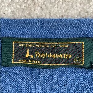 Peru Unlimited 80% baby Alpaca/20% wool V neck sweater  M